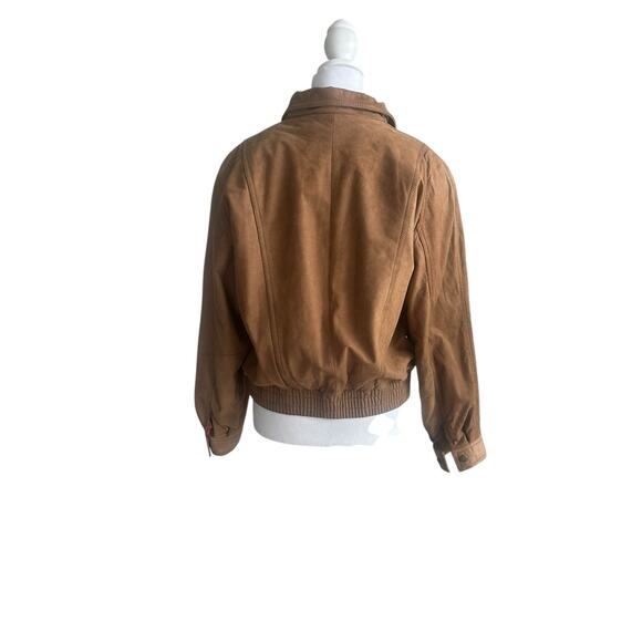 Vintage 90s Leather Bomber Aviator Style Nubuck Insulated Jacket M - Picture 4 of 9